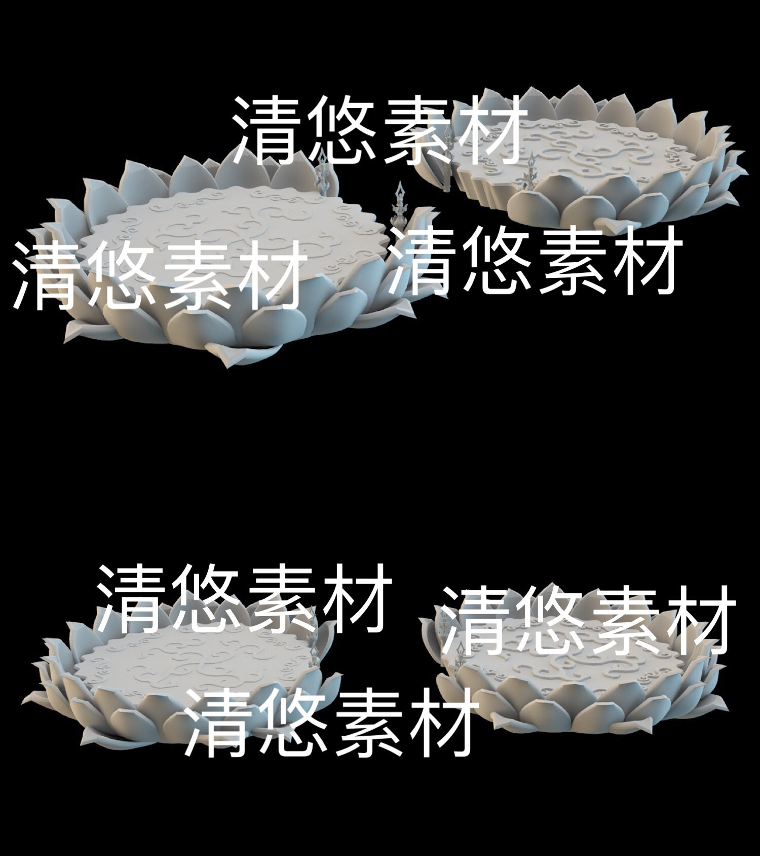 3dmax c4d fbx obj 3ds格式仙侠古风佛系莲花台子文件 非实物B608