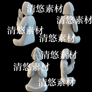 obj格式 3dmax c4d fbx 非实物B339 古代皇陵古墓石像物件文件