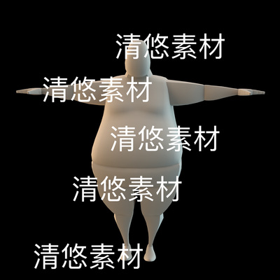 3dmax c4d fbx格式bip骨骼绑定卡通简单肥胖男人物文件 非实物D8