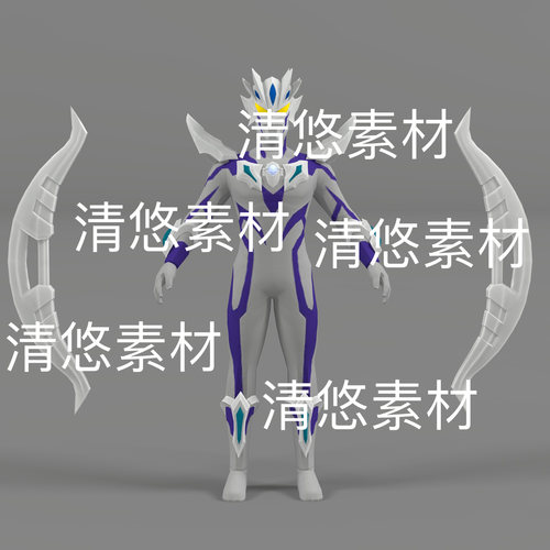 赛罗无限形态奥特曼模型c4d fbx格式骨骼绑定低模文件 非实物D382