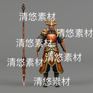 非实物D693 古风仙侠人物男天兵天将士兵动作文件 简模c4d fbx格式