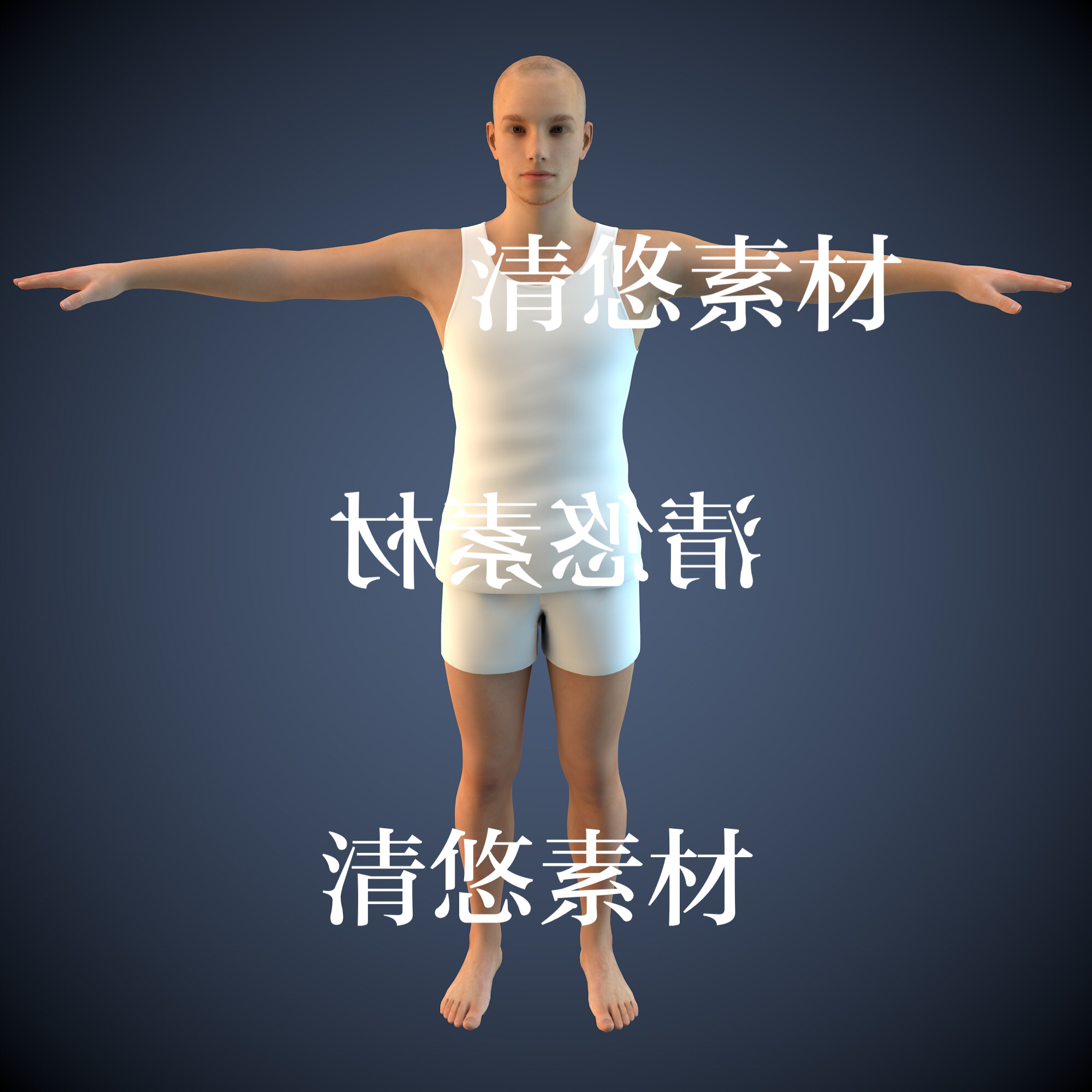 dazG3 c4d fbx格式模型男性人物内衣衣服骨骼绑定 非实物A447