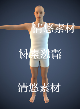 dazG3 c4d fbx格式模型男性人物内衣衣服骨骼绑定 非实物A447
