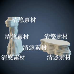 obj格式 3dmax c4d fbx 非实物A735 沙漠石头石柱沙石文件