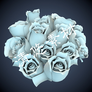 obj格式 maya c4d fbx 非实物A291 花朵模型植物玫瑰花文件