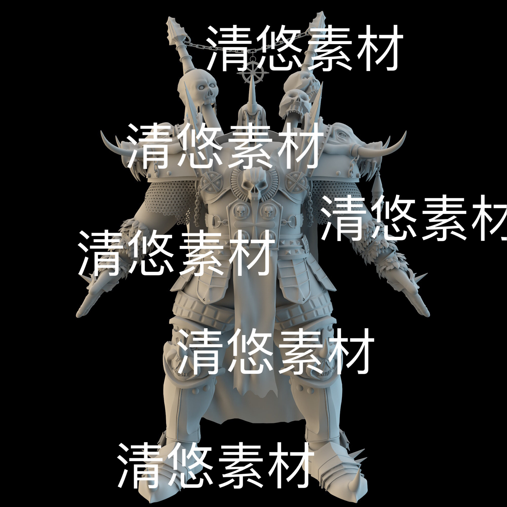 c4d fbx obj格式重型霸气高模盔甲铠甲模型文件 非实物D709