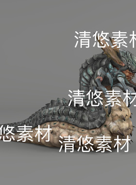 c4d fbx格式甲壳巨型多脚虫子骨骼绑定动作文件 非实物D784