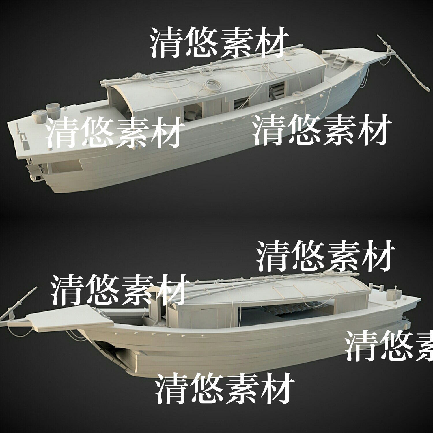 3dmax c4d fbx obj格式古代商船木船货船模型文件 非实物A893