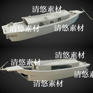 obj格式 3dmax c4d fbx 非实物A893 古代商船木船货船模型文件