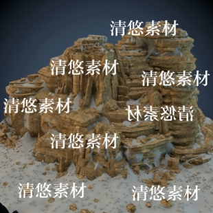 3dmax fbx obj沙漠戈壁石头碎石子沙石山模型文件 非实物A761 c4d
