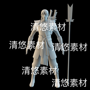 c4d obj格式 古代古风青年角色士兵民兵人物男文件 非实物D841 fbx