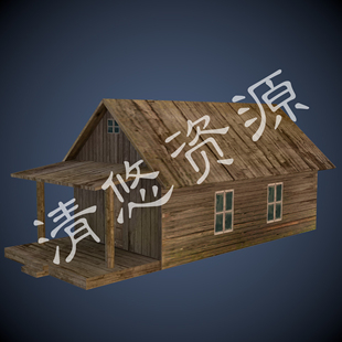 单体建筑小房子 3dmax 834 旧农舍木房模型 obj格式 c4d fbx
