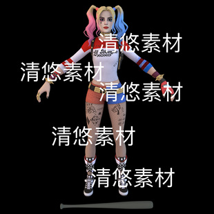 obj次时代人物棒球女王哈莉奎茵小丑女文件 非实物B965 fbx c4d