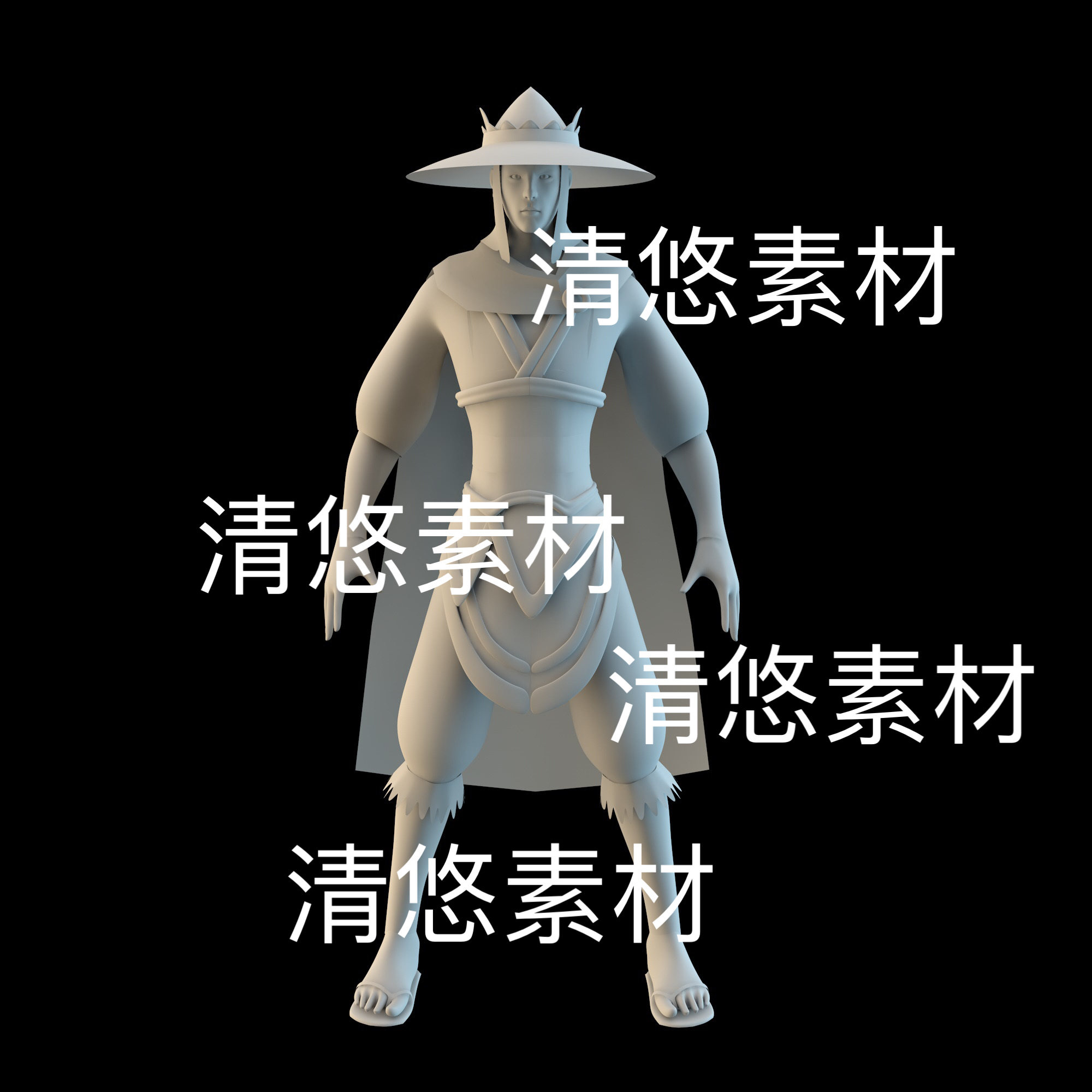 c4d fbx obj格式古代古装人物男盗贼大盗小偷模型文件 非实物d833