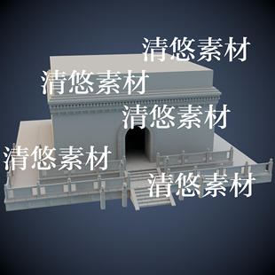 古代建筑塔楼小雁塔底座台阶3dmax fbx obj模型 非实物A631 c4d