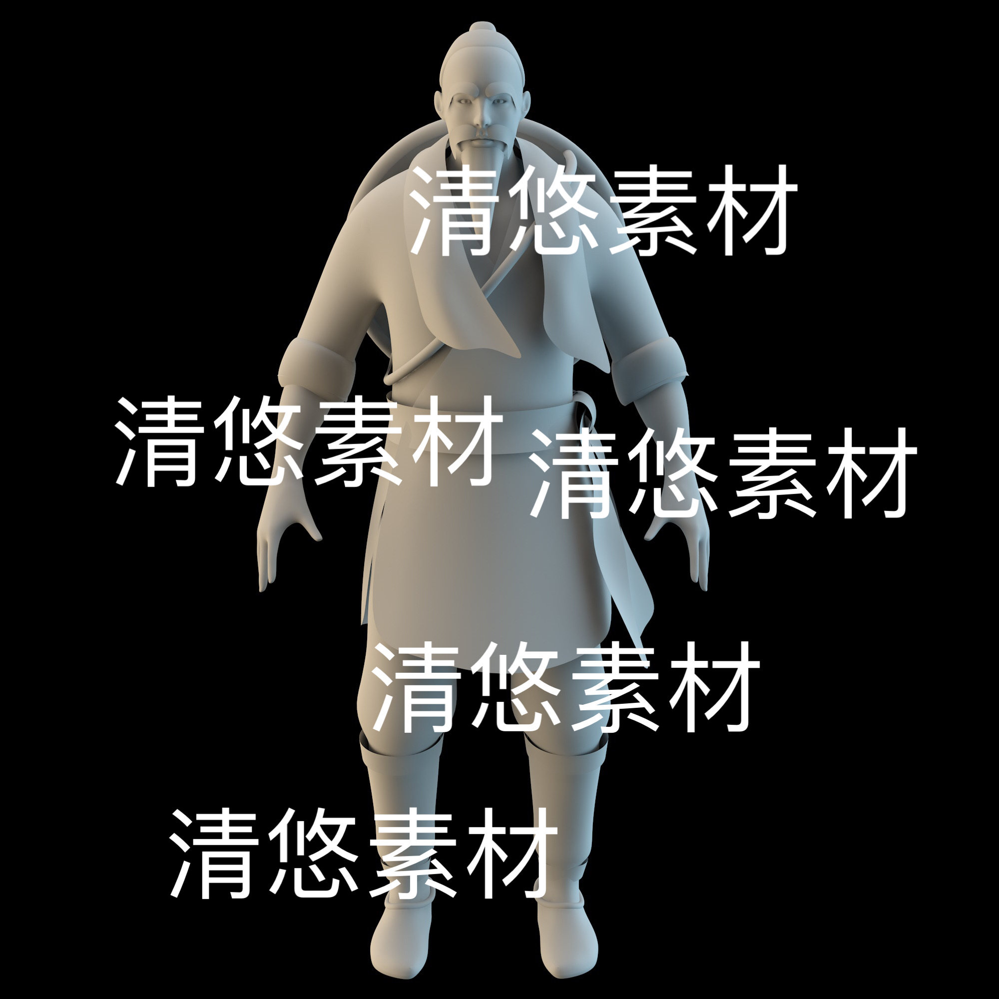 3dmax c4d fbx obj格式古代老头村民农夫老汉人物文件 非实物b932