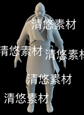 3dmax c4d fbx obj格式古代老头村民农夫老汉人物文件 非实物B932