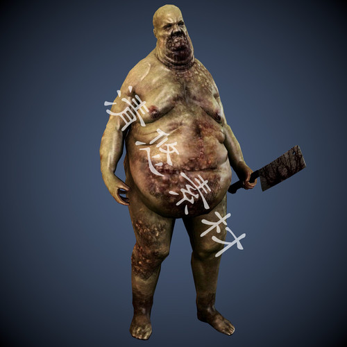 僵尸丧尸c4d fbx格式骨骼绑定带动作动画模型腐烂恐怖活死人 957