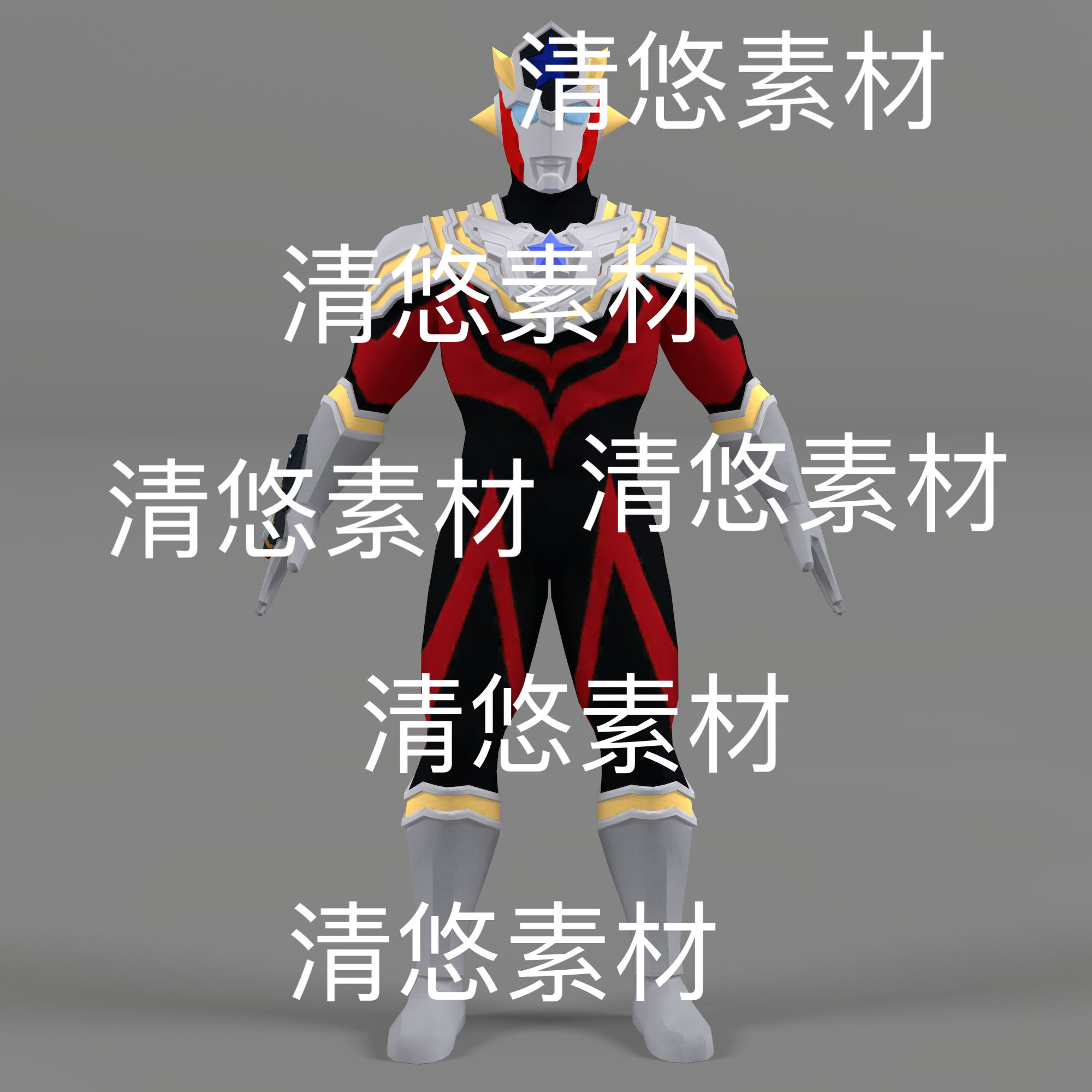 泰塔斯奥特曼人物模型c4d fbx格式骨骼绑定低模文件 非实物D279