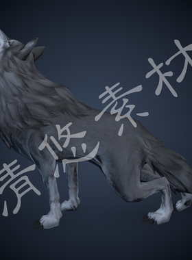 犬科动物3dmax c4d狼模型 野狼灰狼 骨骼绑定游戏动画fbx格式419