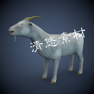 骨骼绑定动物家禽羊带动画 非实物759 fbx格式 山羊模型c4d