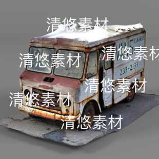 生锈破损报废汽车文件 高模c4d 3ds格式 obj 非实物B959 fbx