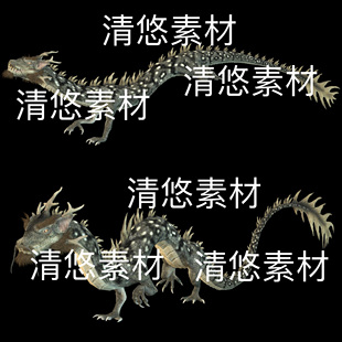 骨骼绑定东方龙中国龙恶龙带动作模型文件 非实物D58 fbx格式 c4d