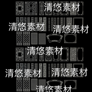 obj fbx c4d 非实物B449 中式 古风花格窗户文件 3ds格式 3dmax