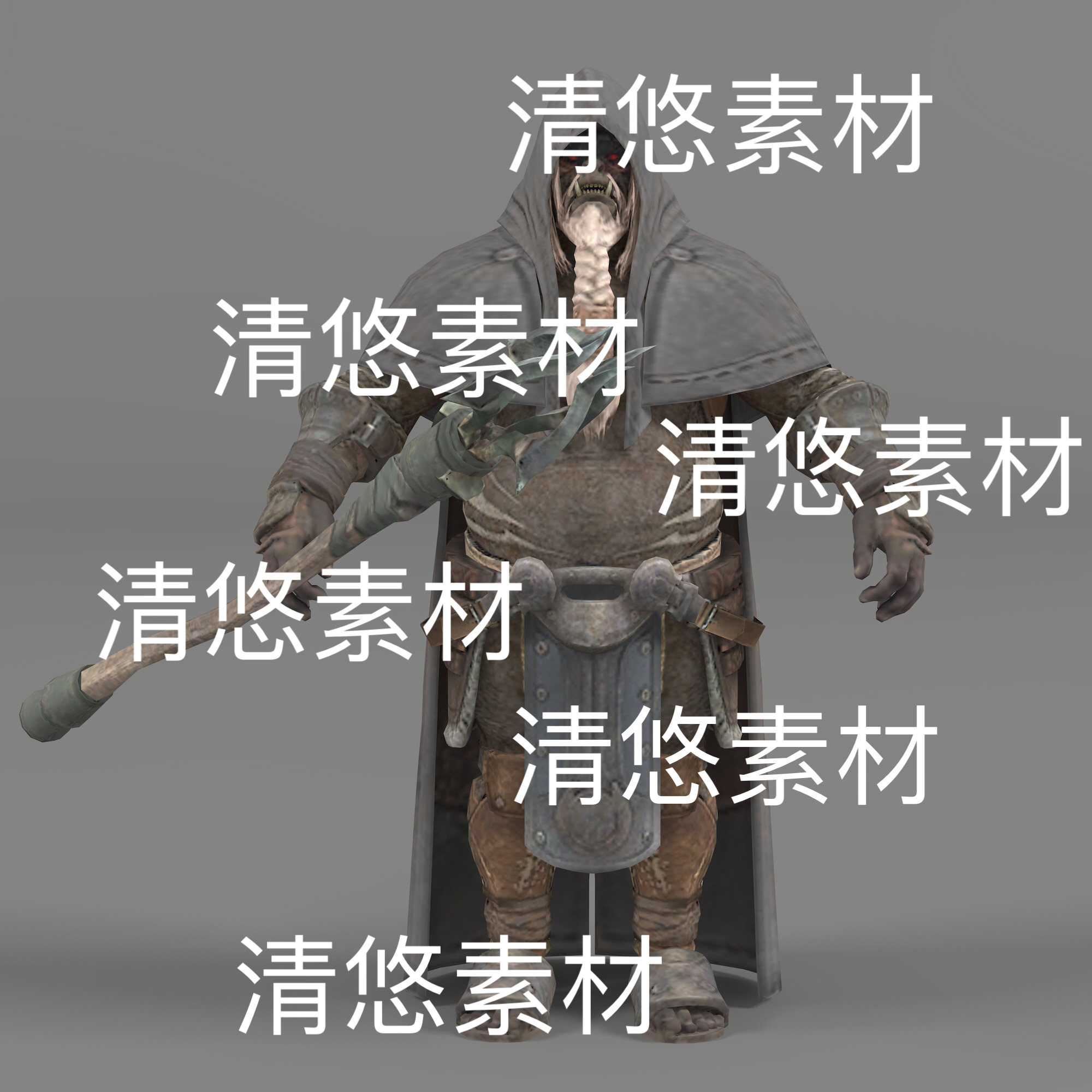 c4d fbx格式魔兽半兽人法师巫师动作骨骼绑定模型文件 非实物D373