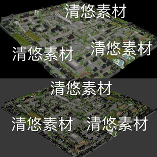 3dsmax fbx格式 大型古风简模游戏场景主城文件 非实物B482 c4d