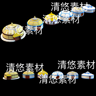c4d obj格式 蒙古草原房子牧民居民蒙古包帐篷文件 非实物D457 fbx