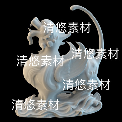c4d fbx obj格式四大神兽之一白虎神兽国风模型文件 非实物D901