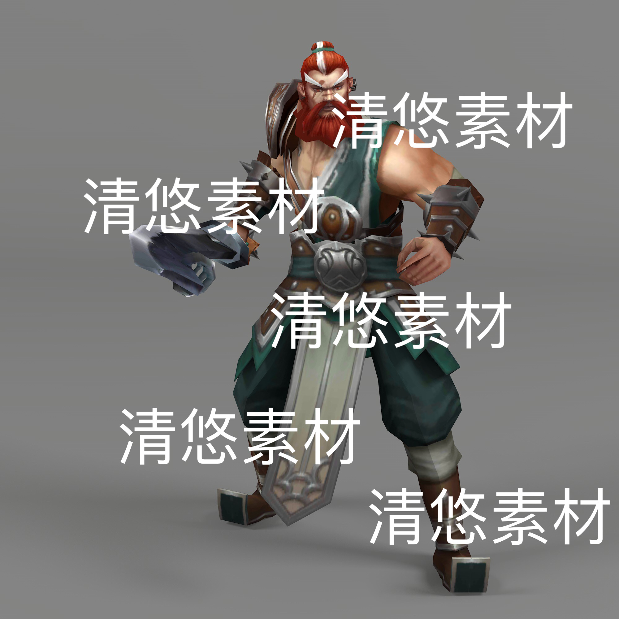 简模游戏人物c4d fbx古代山寨士兵小喽啰男动作文件非实物E136