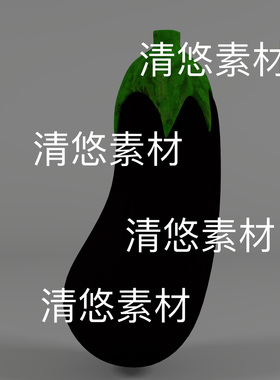 3dmax c4d fbx obj格式蔬菜茄子模型文件 非实物D768