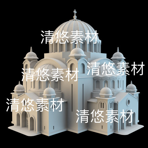 3d打印stl城堡建筑塞尔维亚圣萨瓦教堂stl格式文件 非实物D670