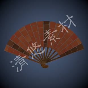 折扇 纸扇c4d模型文件 开合动画 源文件 设计参考 非实物568