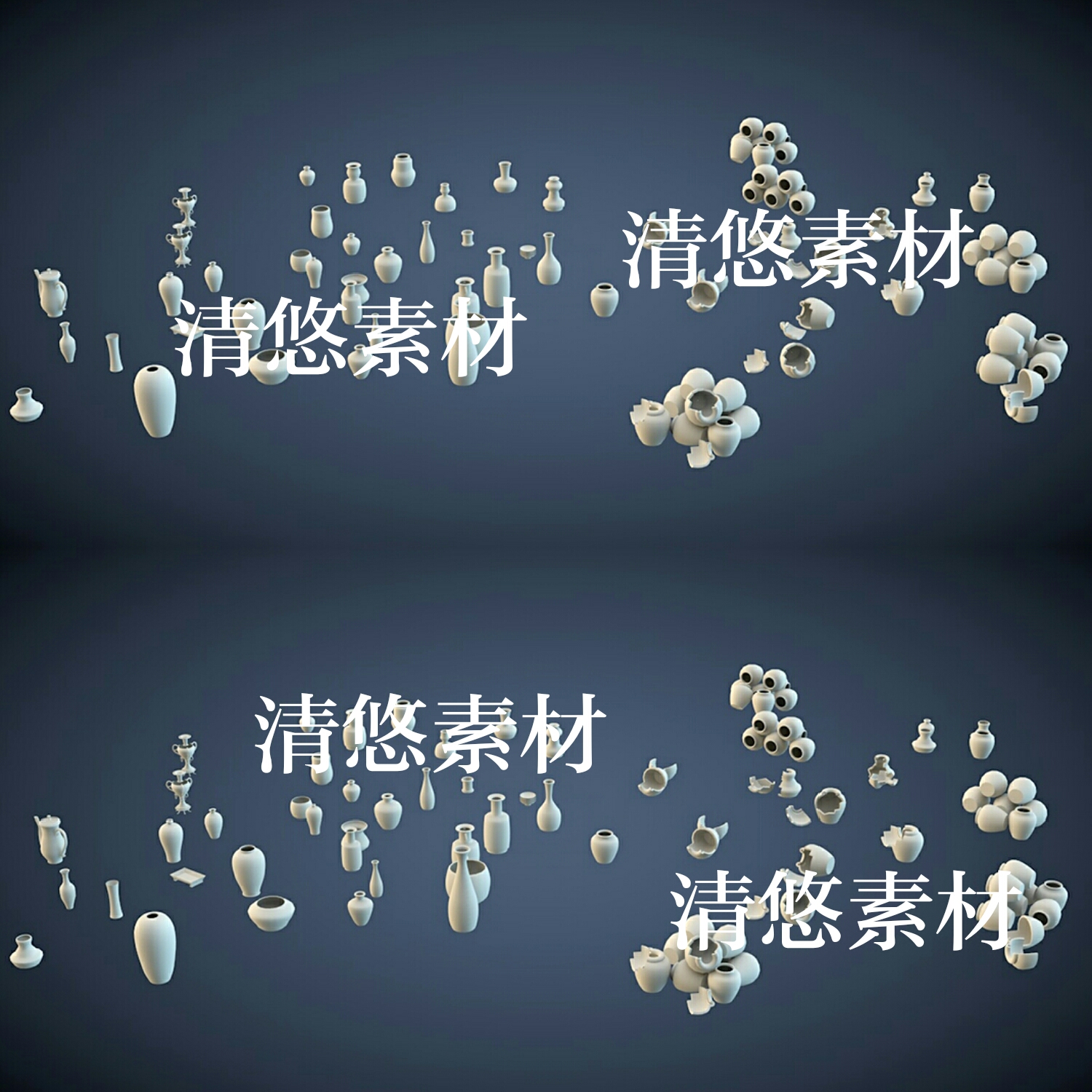 古代瓶子破罐子瓷器花瓶3dmax c4d fbx obj格式模型 非实物A409