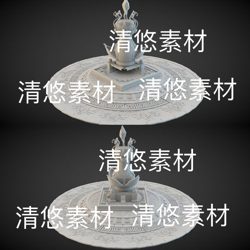 3dmax c4d fbx obj 3ds格式古风仙幻炼丹炉花纹文件 非实物B418