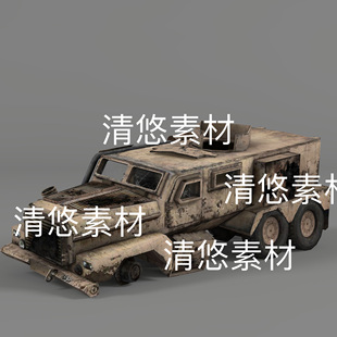 甲车报废车文件 c4d 非实物D757 装 中东战争被炸毁 fbx obj格式