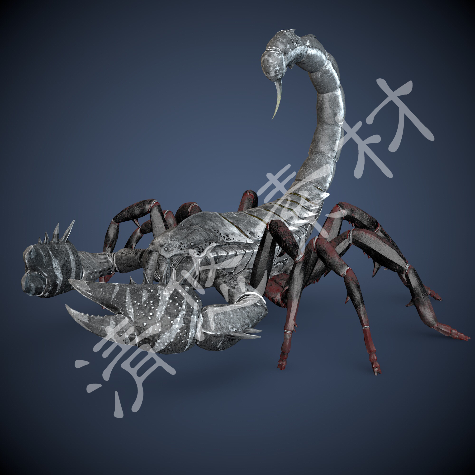 c4d骨骼绑定文件  游戏怪物 蝎子毒蝎 fbx格式带动画 非实物467
