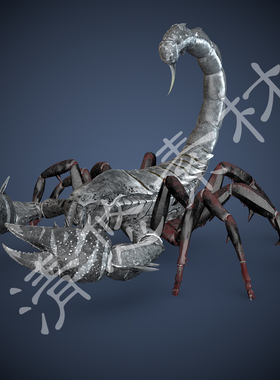 c4d骨骼绑定文件  游戏怪物 蝎子毒蝎 fbx格式带动画 非实物467