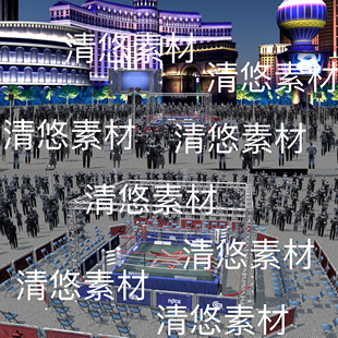 c4d obj格式 拳击格斗擂台场景比赛场模型文件 非实物D224 fbx