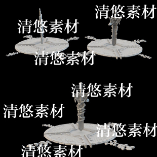 obj格式 3dmax c4d fbx 非实物B138 仙魔剑台石台法阵场景文件