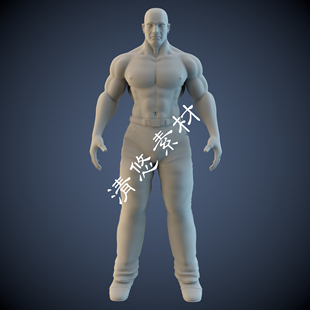 强壮光头肌肉男模型文件maya fbx obj男性角色 非实物A254 c4d
