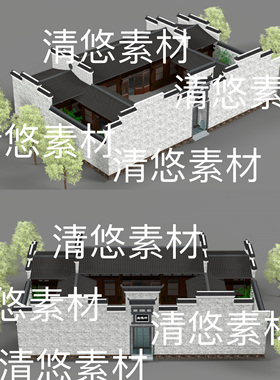 3dmax c4d fbx obj格式古代建筑场景怀德堂文件 非实物B894