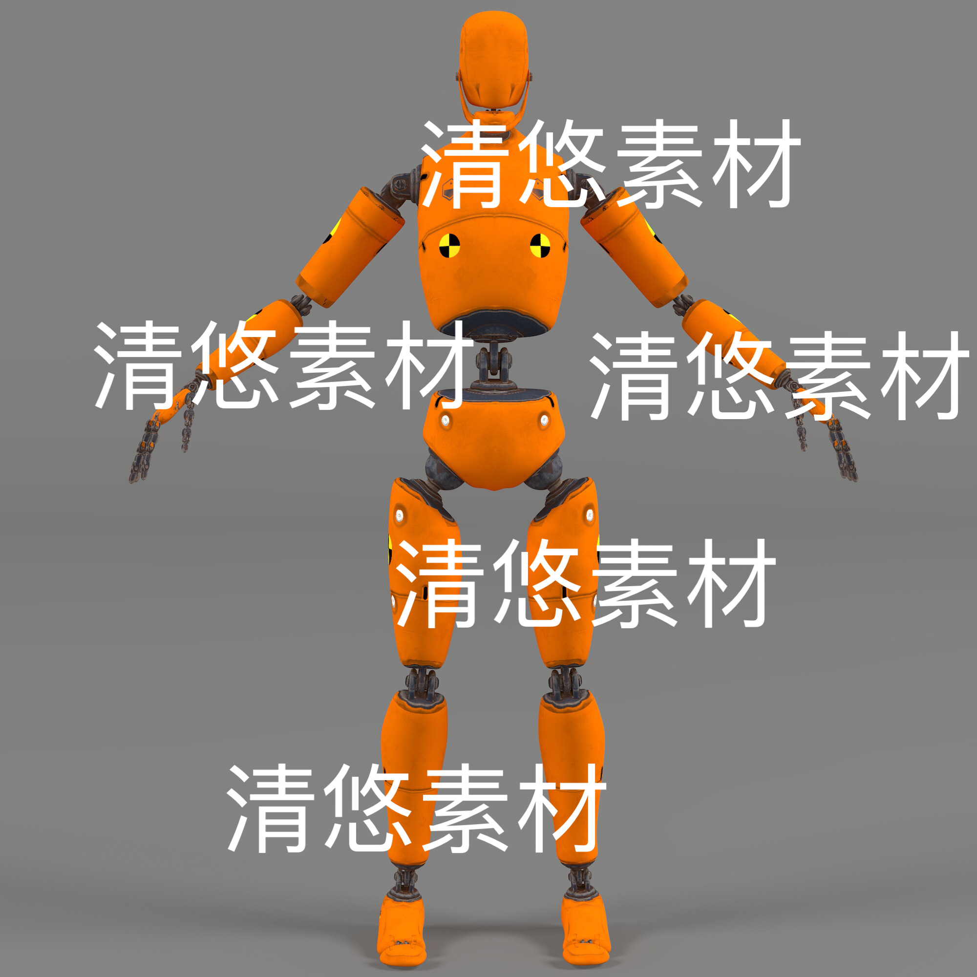 c4d fbx obj格式碰撞假人偶机器人3D文件 非实物D937
