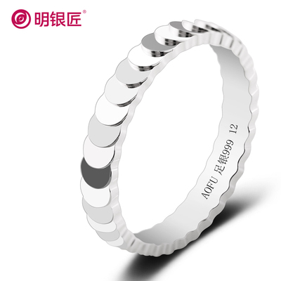 s999纯银戒指鱼鳞女款