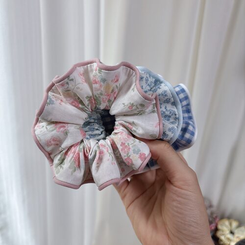 「大肠发圈链接」直径约11cm 手作大肠发圈 高弹力头绳头花发绳