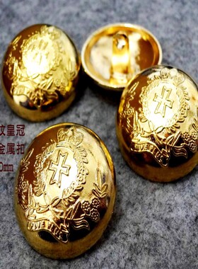 新款线条皇冠枪黑色浅金色金属扣热卖风衣大衣纽扣扣子专卖1530mm