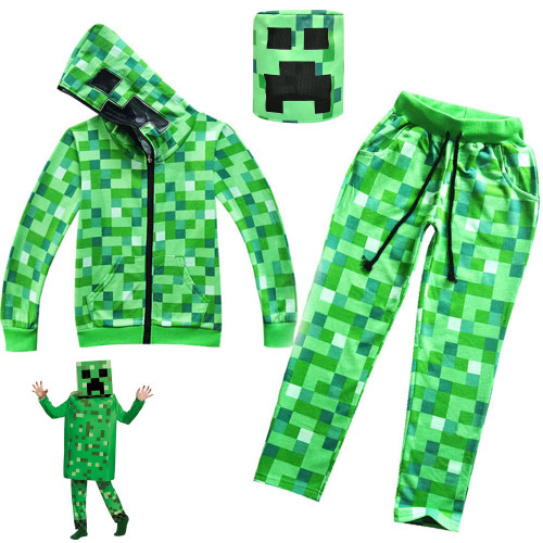 儿童我的世界游戏套装万圣节演出套装Minecraft cosplay男孩衣服